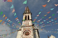 a church with a clock tower